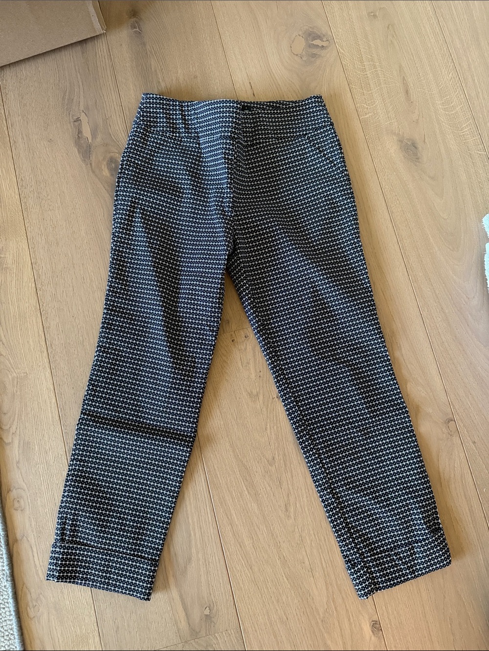Men's Black & White Micro-Pattern Dress Pants